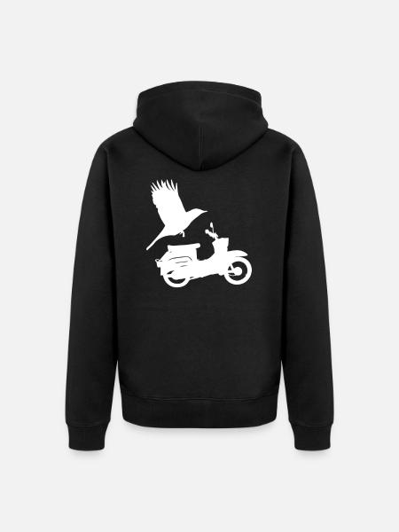 Motorrad Schwalbe - Unisex Premium Bio Zip Hoodie - Schwarz