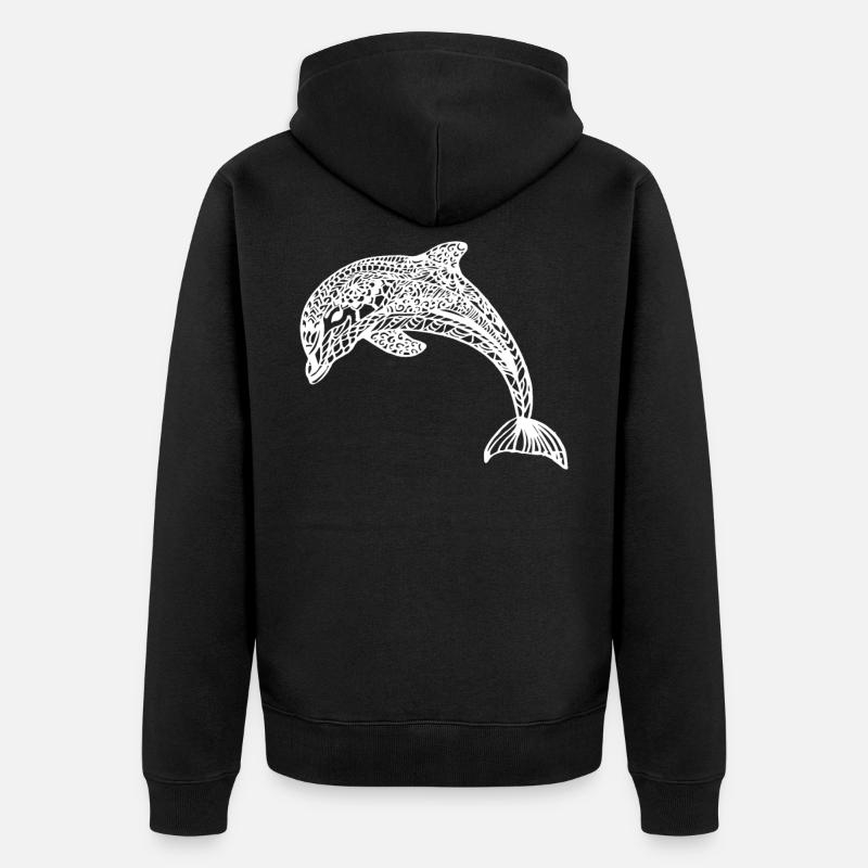 Delfin - Unisex Premium Bio Zip Hoodie - Schwarz