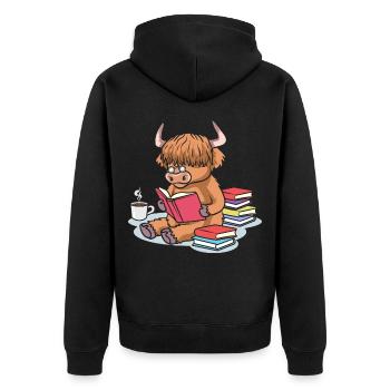 Hochlandrind Highland bétail vache livres café - Veste à capuche bio Premium Unisexe - noir - Dos - Nico (187cm)