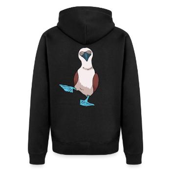 Blaufußtölpel Lustiger Meeresvogel Blauer Vogel - Unisex Premium Bio Zip Hoodie - Schwarz - Hinten - Nico (187cm)
