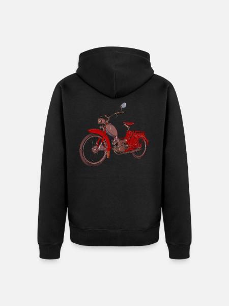 Two-stroke DDR moped from Suhl - Unisex Premium Organic Zip Hoodie - black