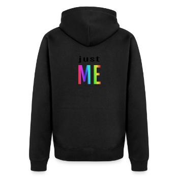 JUST ME Gay Gay Pride LGBT CSD Parade T-Shirt - Veste à capuche bio Premium Unisexe - noir - Dos - Nico (187cm)