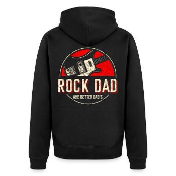 Guitare cadeau fête des pères Rock Dad Rock and Roll - Veste à capuche bio Premium Unisexe - noir - Dos - Nico (187cm)