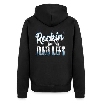 Guitare cadeau fête des pères Rock Dad Rock and Roll - Veste à capuche bio Premium Unisexe - noir - Dos - Nico (187cm)