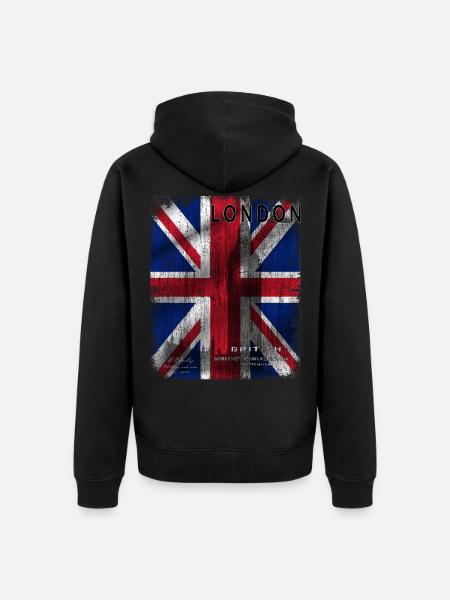 Drapeau de Londres - Veste à capuche bio Premium Unisexe - noir