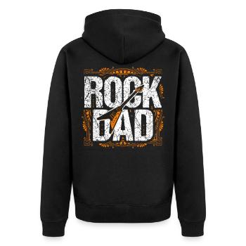 Cadeau de fête des pères Rock Dad Rock and Roll - Veste à capuche bio Premium Unisexe - noir - Dos - Nico (187cm)