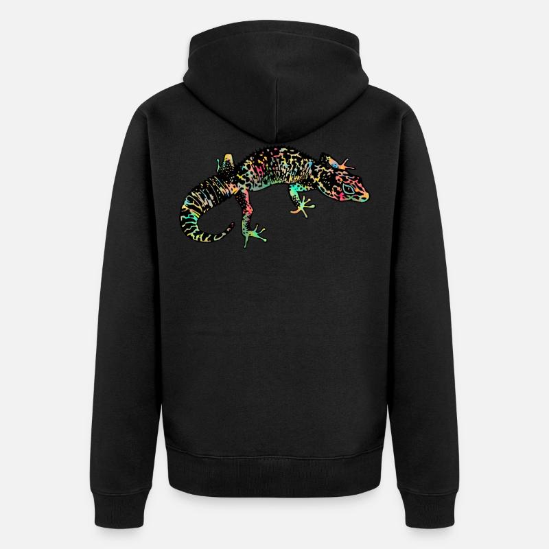 LeoGecko - Veste à capuche bio Premium Unisexe - noir