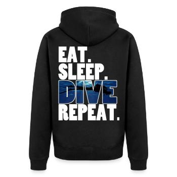 Dive, Diver - Veste à capuche bio Premium Unisexe - noir - Dos - Nico (187cm)
