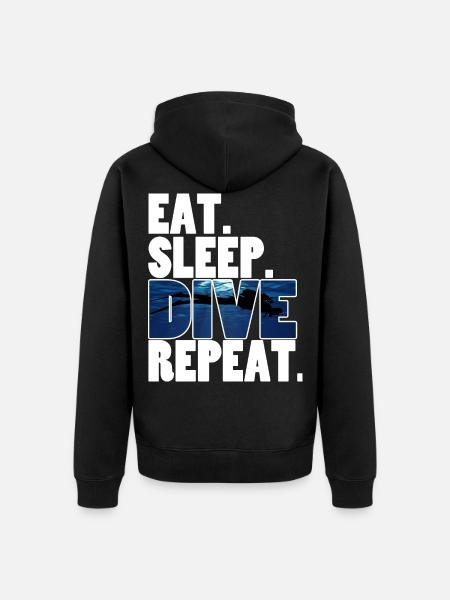 Dive,Diver - Unisex Premium Organic Zip Hoodie - black