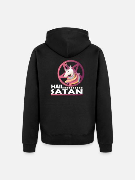Hail Satan - Unisex Premium Organic Zip Hoodie - black