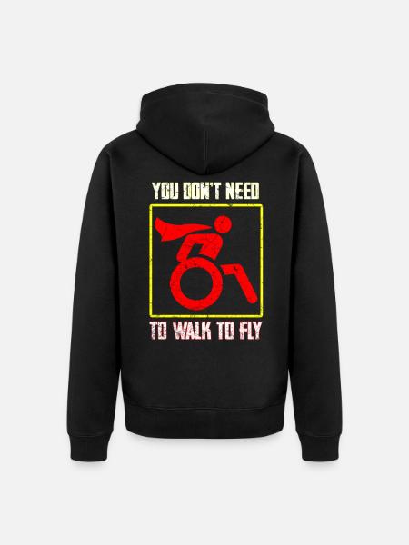 Handicap handicap gave til rullestol humor - Premium økologisk unisex-hættejakke - sort