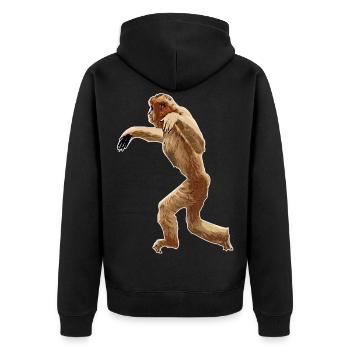 Gibbon - Unisex Premium Bio Zip Hoodie - Schwarz - Hinten - Nico (187cm)