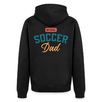 Official Soccer Dad Fußball Spielender Vater Papa - Unisex Premium Bio Zip Hoodie - Schwarz - Hinten - Nico (187cm)