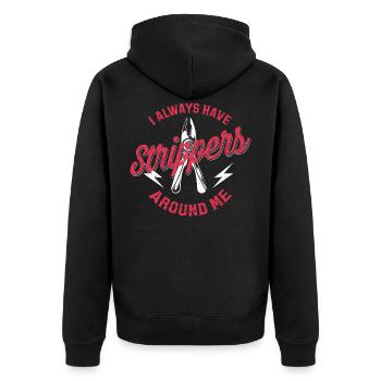 Artisans électriciens drôle pinces humour cadeau - Veste à capuche bio Premium Unisexe - noir - Dos - Nico (187cm)