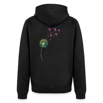Parapente de pissenlit pissenlit arc-en-ciel - Veste à capuche bio Premium Unisexe - noir - Dos - Nico (187cm)