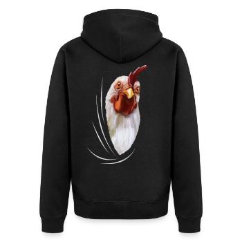 Chicken rooster hen chickens chicken lover gift - Unisex Premium Organic Zip Hoodie - black - Back - Nico (187cm)