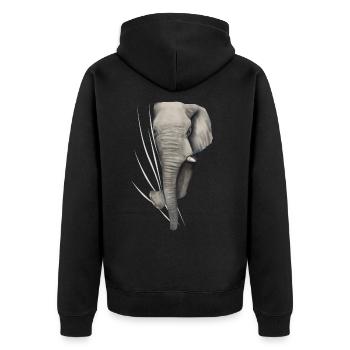 Éléphant éléphant éléphant amant cadeau - Veste à capuche bio Premium Unisexe - noir - Dos - Nico (187cm)