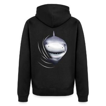 Shark shark shark lover gift - Unisex Premium Organic Zip Hoodie - black - Back - Nico (187cm)