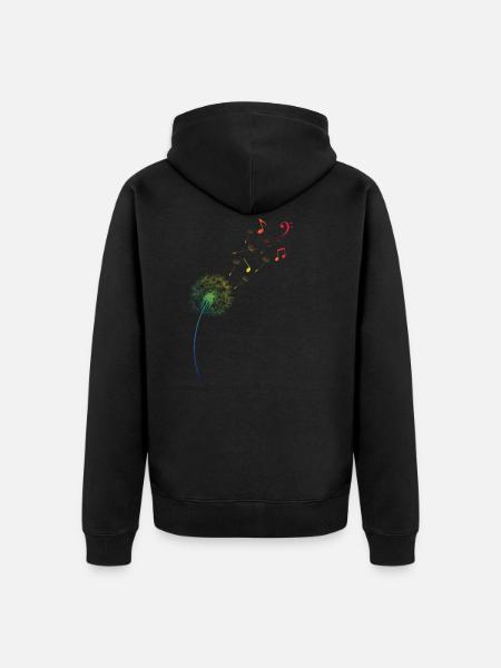 Rainbow dandelion dandelion sheet music - Unisex Premium Organic Zip Hoodie - black