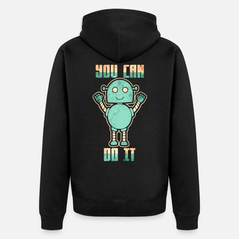 Robots robotics science future - Unisex Premium Organic Zip Hoodie - black