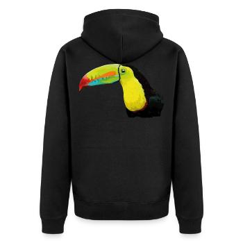 Green-billed toucan - Unisex Premium Organic Zip Hoodie - black - Back - Nico (187cm)