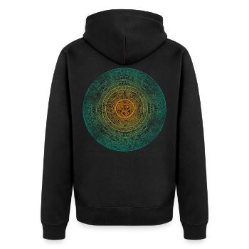 Aztec Mayan Aztec Calendar Mexico - Unisex Premium Organic Zip Hoodie - black - Back - Nico (187cm)