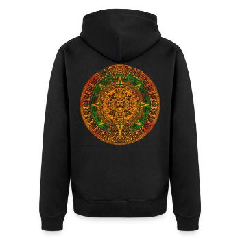 Aztec Mayan Aztec Calendar Mexico - Unisex Premium Organic Zip Hoodie - black - Back - Nico (187cm)