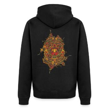Aztec Mayan Aztec Calendar Mexico - Unisex Premium Organic Zip Hoodie - black - Back - Nico (187cm)