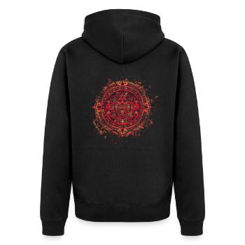 Aztec Mayan Aztec Calendar Mexico - Unisex Premium Organic Zip Hoodie - black - Back - Nico (187cm)