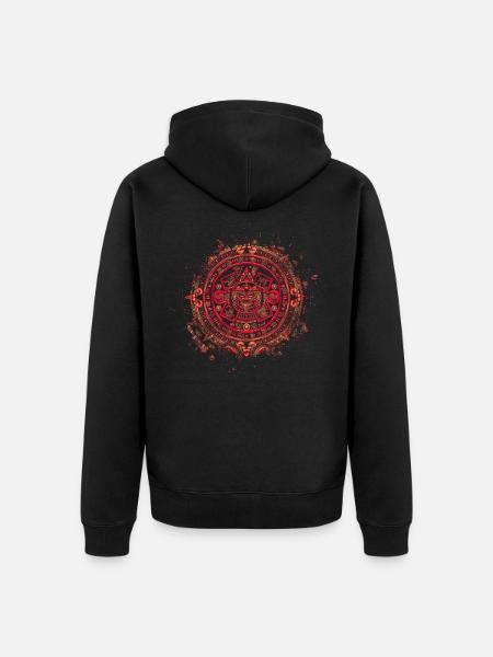 Aztec Mayan Aztec Calendar Mexico - Unisex Premium Organic Zip Hoodie - black