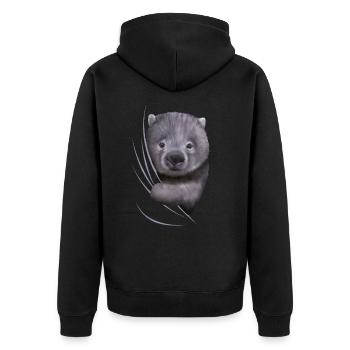 Cadeau d'amant de Wombat Wombats Wombat - Veste à capuche bio Premium Unisexe - noir - Dos - Nico (187cm)
