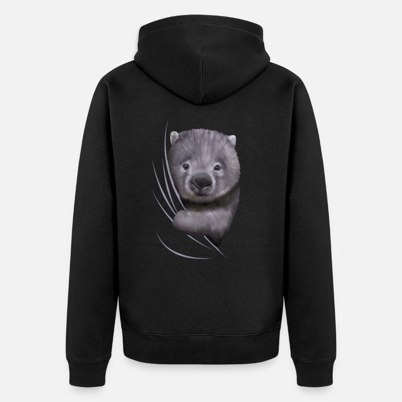 Cadeau d'amant de Wombat Wombats Wombat - Veste à capuche bio Premium Unisexe - noir