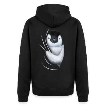 Cadeau d'amant de pingouin de pingouins de pingouin - Veste à capuche bio Premium Unisexe - noir - Dos - Nico (187cm)