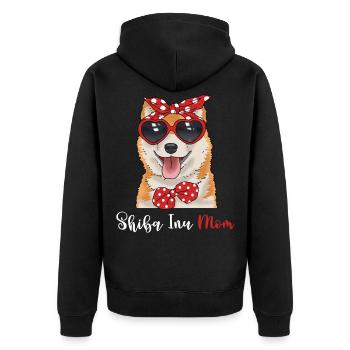 Shiba Inu Shirt Frauen Mutter Hundeshirt Shiba Inu - Unisex Premium Bio Zip Hoodie - Schwarz - Hinten - Nico (187cm)