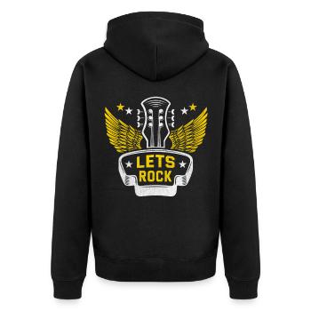 Rock n roll rock music rock and roll guitarist - Unisex Premium Organic Zip Hoodie - black - Back - Nico (187cm)