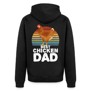 Meilleur Poulet Papa Poulets Coq Poule - Veste à capuche bio Premium Unisexe - noir - Dos - Nico (187cm)