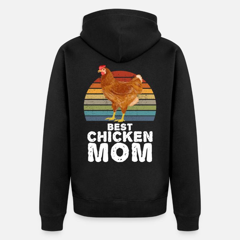 Best Chicken Mom Poulets Coq Poule - Veste à capuche bio Premium Unisexe - noir