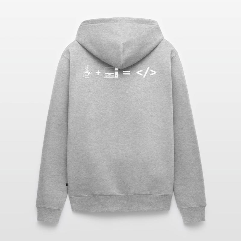 Kaffee + Computer = Coding Unisex Premium Bio Zip Hoodie