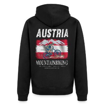 Austria Mountainbiking Vélo Vacances Cadeau - Veste à capuche bio Premium Unisexe - noir - Dos - Nico (187cm)