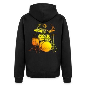 Squelette batteur batterie batteurs Halloween - Veste à capuche bio Premium Unisexe - noir - Dos - Nico (187cm)
