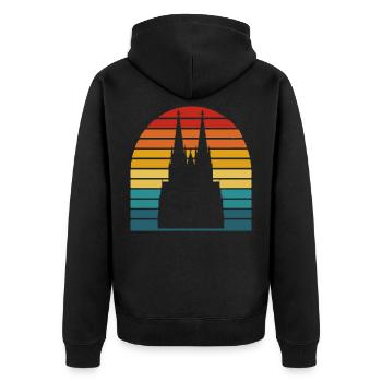 Cathédrale de Cologne Retro Vintage Kölsch Kölner - Veste à capuche bio Premium Unisexe - noir - Dos - Nico (187cm)