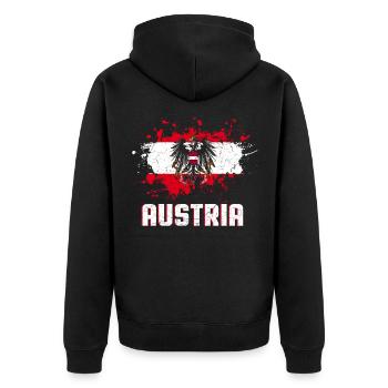 Drapeau autriche drapeau autrichien vacances - Veste à capuche bio Premium Unisexe - noir - Dos - Nico (187cm)