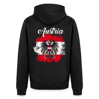 Drapeau autriche drapeau autrichien vacances - Veste à capuche bio Premium Unisexe - noir - Dos - Nico (187cm)