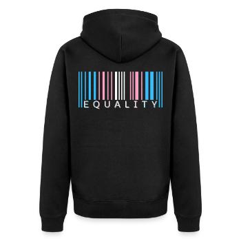 Cadeau de fierté transgenre avec code-barres transgenre - Veste à capuche bio Premium Unisexe - noir - Dos - Nico (187cm)