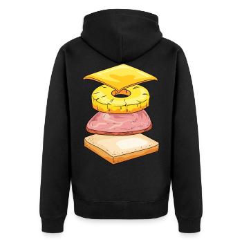 Hawaï Toast - Veste à capuche bio Premium Unisexe - noir - Dos - Nico (187cm)