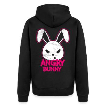 Hase Bößes Kaninchen Horror Halloween Ostern - Unisex Premium Bio Zip Hoodie - Schwarz - Hinten - Nico (187cm)