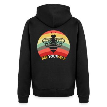 Soyez vous-même abeille apiculteur rétro miel - Veste à capuche bio Premium Unisexe - noir - Dos - Nico (187cm)