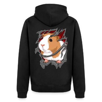 Guinea Pig Gift Men Guinea Pig - Unisex Premium Organic Zip Hoodie - black - Back - Nico (187cm)