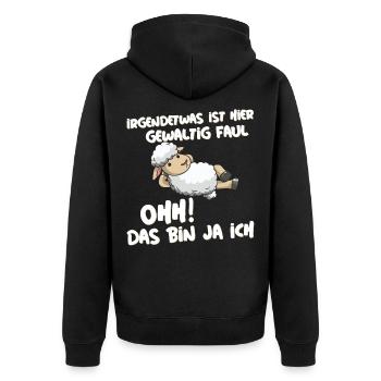 Schafe Chiller Bauern Landwirt Schäfer Schaf - Unisex Premium Bio Zip Hoodie - Schwarz - Hinten - Nico (187cm)