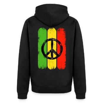 Jamaïque Hippie Peace Sign Rastas Jamaïque - Veste à capuche bio Premium Unisexe - noir - Dos - Nico (187cm)